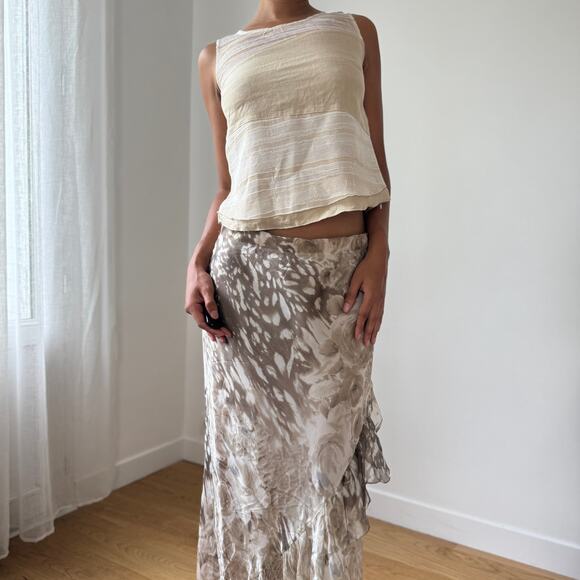 Vintage Italian 100% Linen Sheer-Stripe Tank (S/M) - Picture 6 of 8